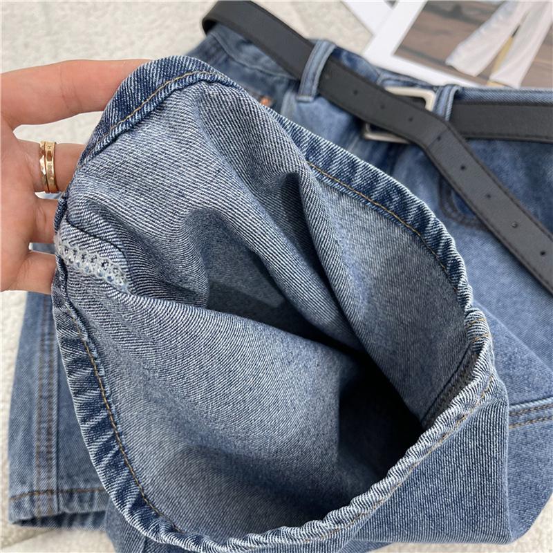 Korean Style Women's Summer Denim Shorts - Casual, Loose, Slim, Straight, Trendy Cycling Design (2022 Version)