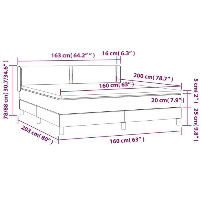 3130912 vidaXL Divan Bed with Mattress Pink 160x200 Cm Velvet