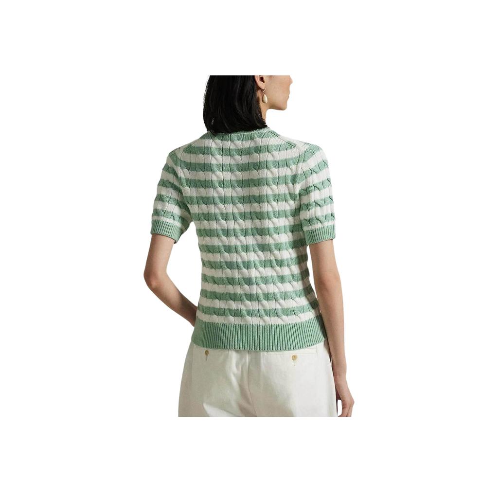 Polo Ralph Lauren Logo Slim Fit Short Sleeve Knit Top Women tops Green 211965757-001
