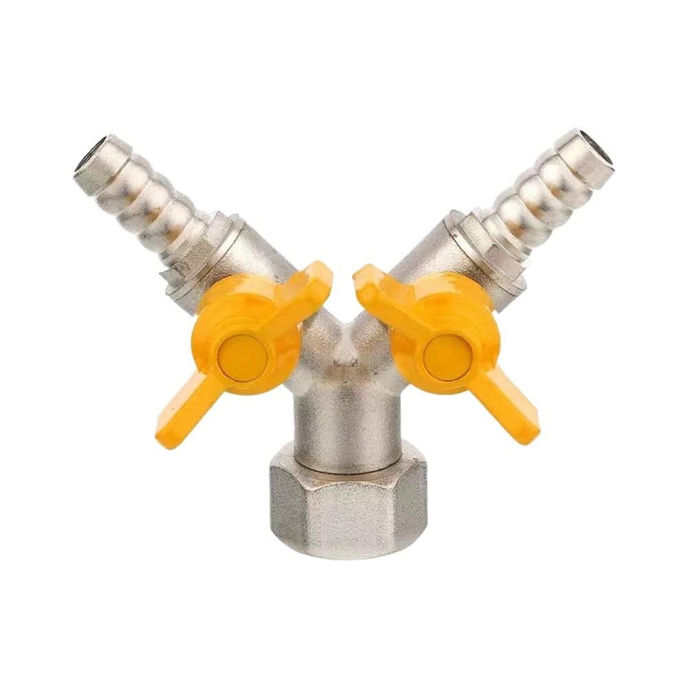 Copper Three-Way Y Valve for Gas Handling with Dual Control Points and Standard G1/2 Thread Size Compatibility