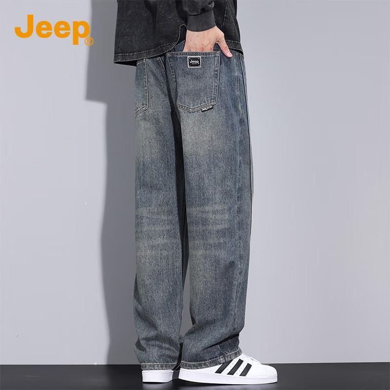 Jeep Men's Loose Straight Fit Jeans