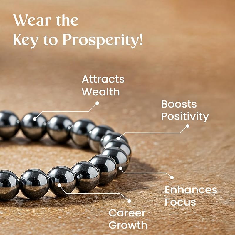 Astrotalk Karz Mukti Bracelet | Wealth & Prosperity | Original Silver Hematite | Good Fortune & Protection | Astrology B