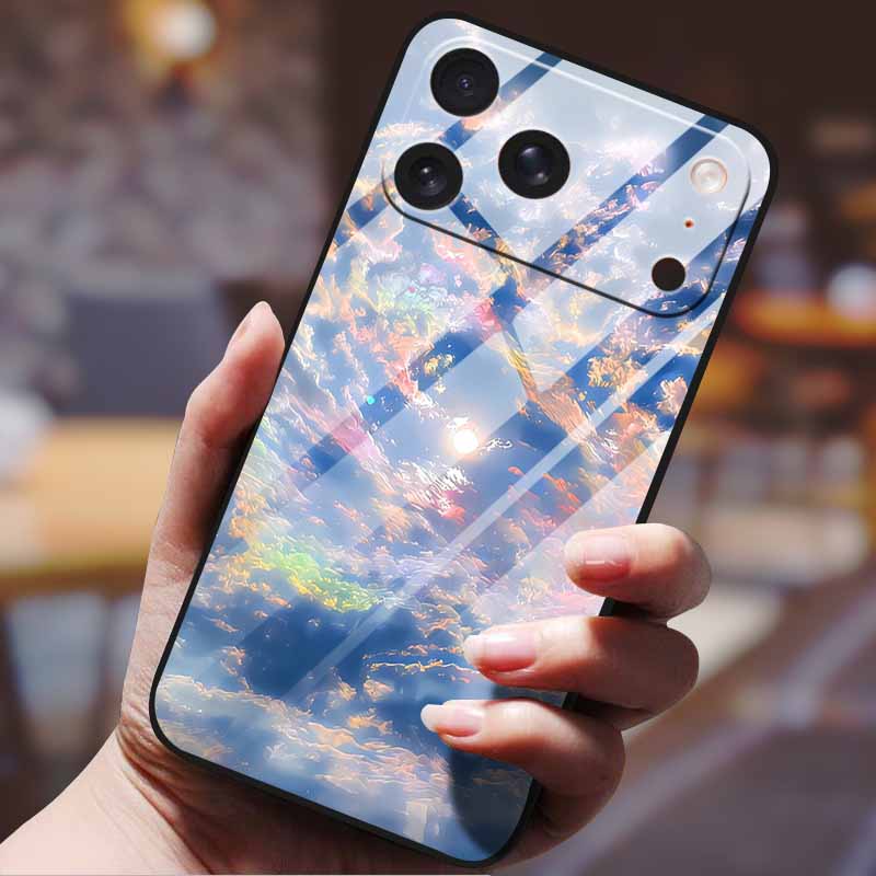 Phone Case for Iphone 17 Pro Max Iphone17 Air Tempered Glass Hard Back Cover Bumper 17pro Funda Cartoon Anime Fashion Pattern