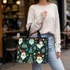 Christmas Santa Pattern Tote Bag Fashion Casual Shoulder Bag for Daily Use Holiday Portable Shopping Bag