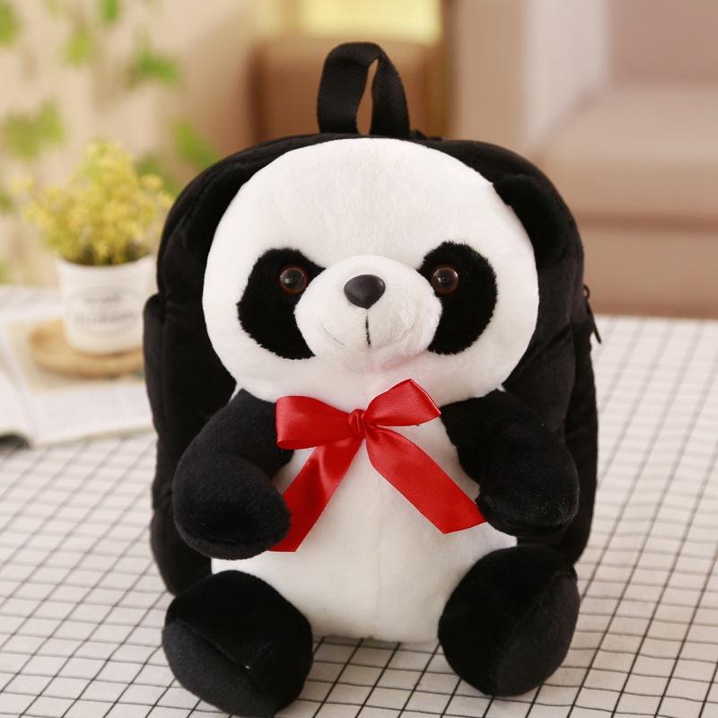 Cartoon Panda Bag Plush Toy Panda Doll Children'S Schoolbag Bear Backpack Ragdoll Birthday Gift