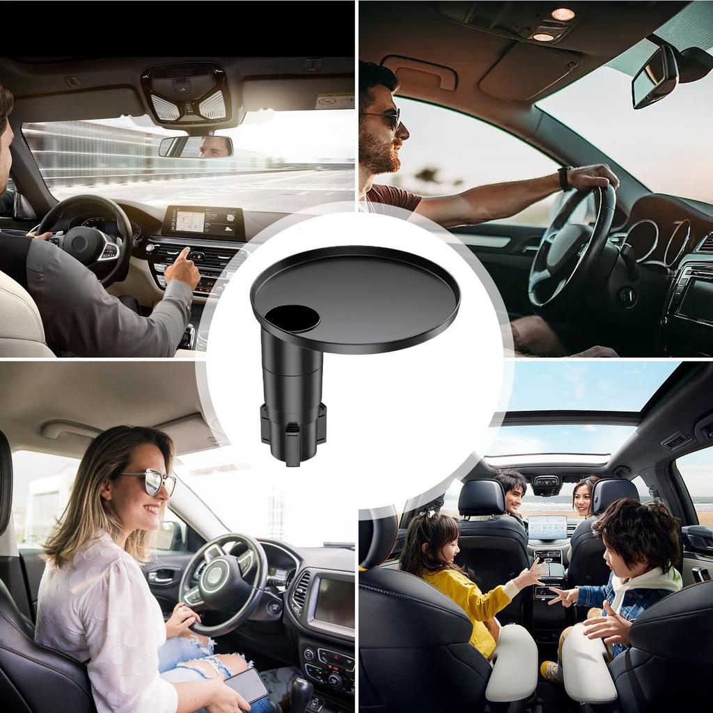 Cup Holder Tray For Car Portable Expandable Adjustable Road Trip Car Snack Tray Drink Holder For Travel Long Driving Commuting