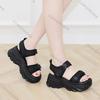 Feiern Sie Damen Plateau Sport Sandalen Neue Sommer Damen Schnalle Keilabsatz High Heels Schuhe für Frau Dicke Sohle Uni Sandalen
