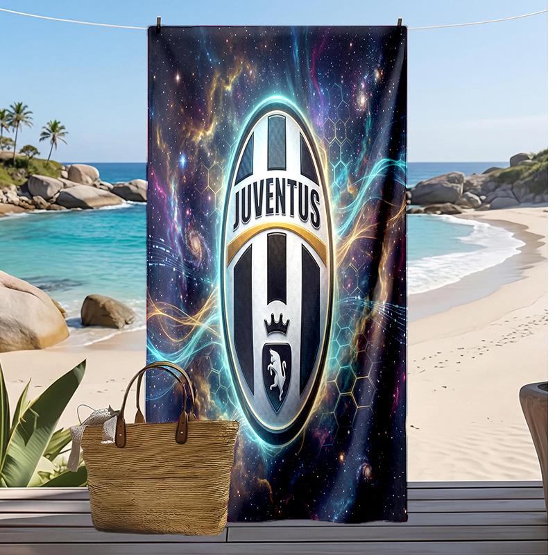 Juventus FC Printed Beach Towel Quick Dry Soft TowelPortable Large Rectangular Beach Blanket for Travel Swimming Pool