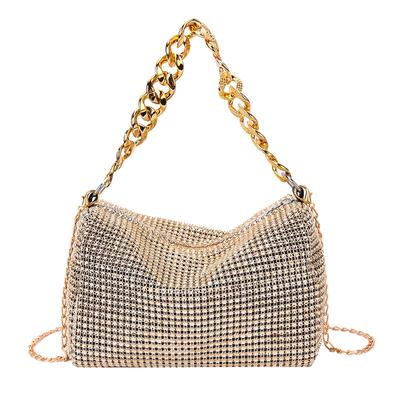 Sacs à main en strass pour femmes, sac à main de soirée Chic et scintillant, sac Hobo scintillant, argent brillant, pochette pour fête
