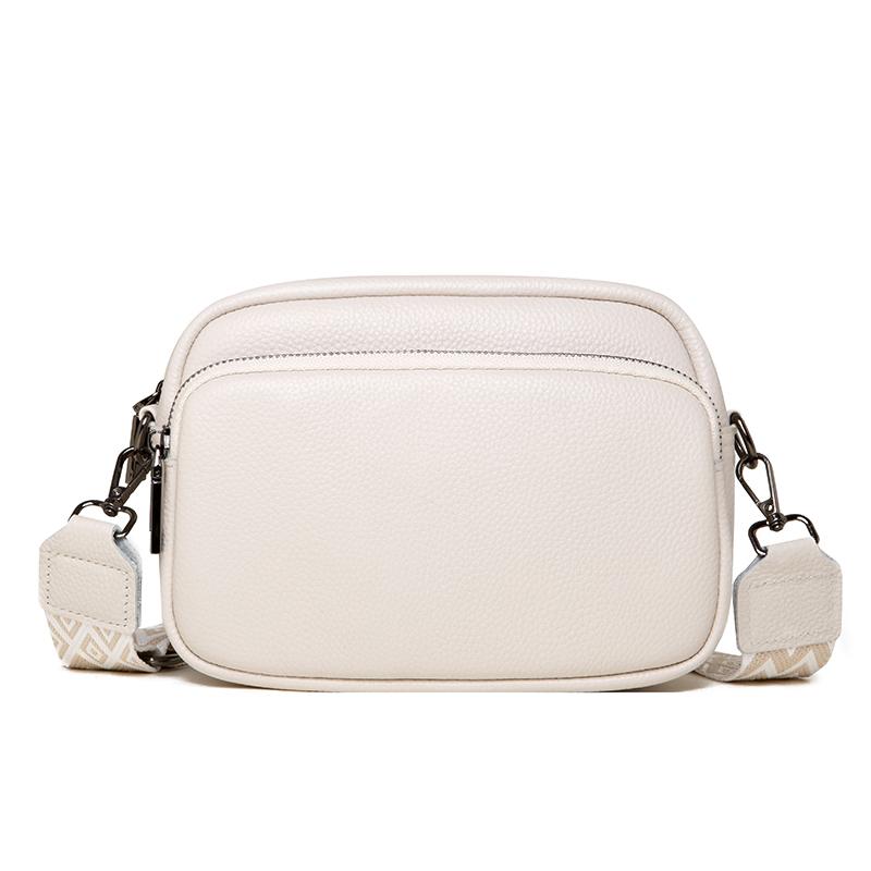 Leather Bag Women's Yellow 100% Cowhide Handbag And Purses New Fashion Shoulder Bag With Wide Straps Soft Genuine Leather Crossbody Messenger Bag