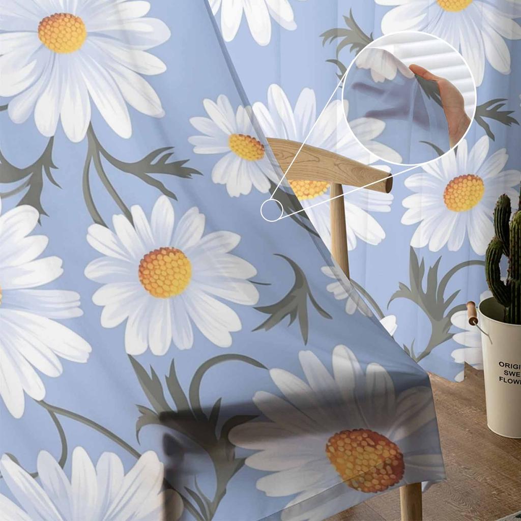 Ręcznie malowane kwiatowe chryzantemy minimalistyczne tiulowe zasłony okienne do sypialni luksusowe zasłony domowe do salonu panele szyfonowe