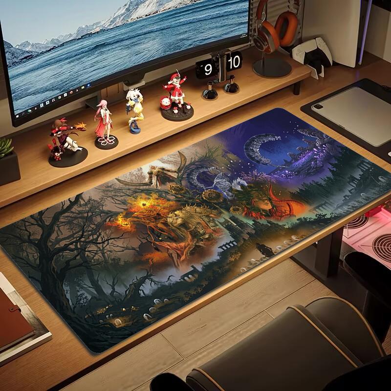 Tappetino Mouse Elden Ring Grande Cuscino Tavolo da Gioco Antiscivolo Laptop Tablet Mousepad Grande Tappetino XXL Mini PC Tappetino Gioco Con bordo bloccato_XIA