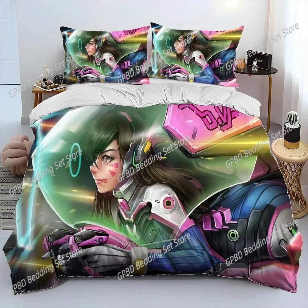 3D Print OW Overwatch Game DVA Beding Set Bedrom Soft Modern Bedspreads Comefortable Soft Duvet Cover Comfortable Quilt Cover And Pilowcase