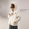 LUSON Girls' Double-Sided Fleece Hooded Jacket