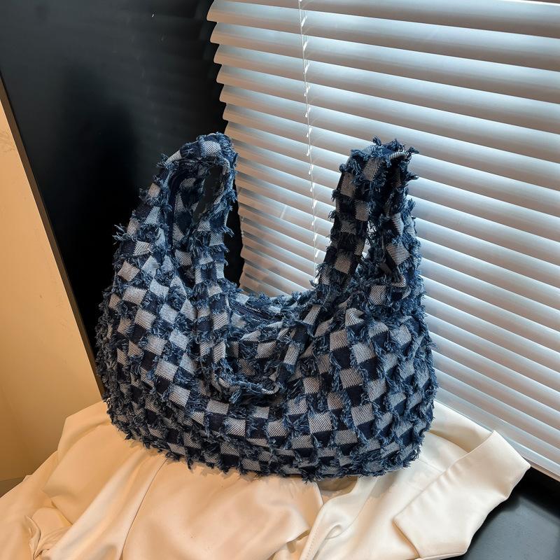 Crossbody Bag, Niche Checkerboard Pattern Fashionable Dumpling Bag, Casual Single-shoulder Bag