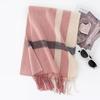 Lamb Wool Scarf Autumn and Winter New High End Women's All Match Thickened Plaid Splicing Warm Scarf Dual Use