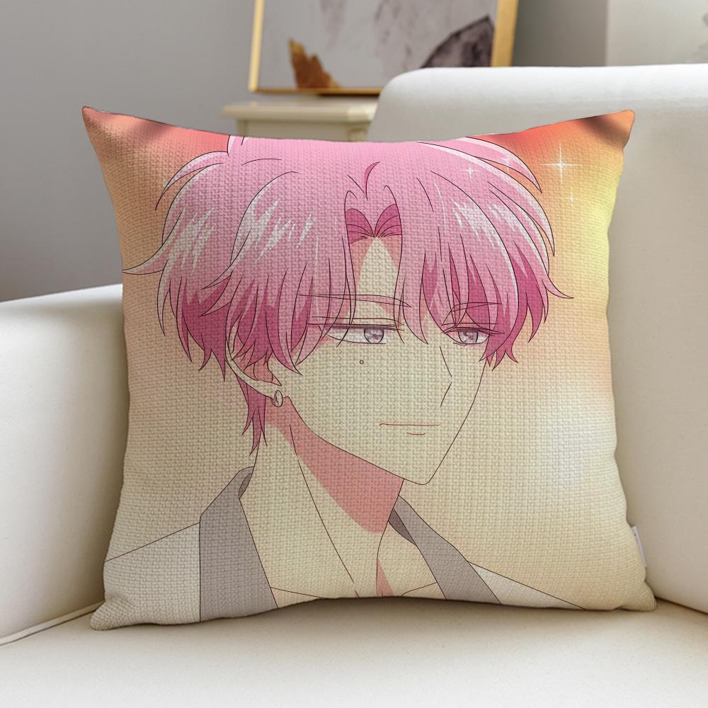 Romantic TTamons BSideS Cushion Cover Breathable and skinfriendly linen pillowcase square removable and washable cushion