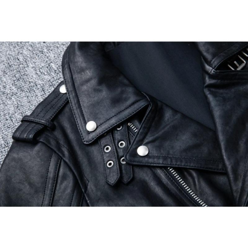 Chinese Size Soft Thick Sheepskin Genuine Leather Jacket Men Motocycle Biker Jackets Men Leather Jacket Riding Coat Winter Clothes Autumn