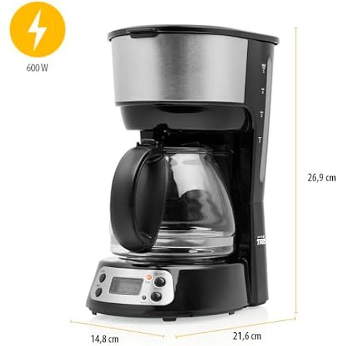Cafețieră electrică - TRISTAR - 4-6 cești - Menținere la cald - Oprire automată - Anti-picurare