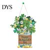St Patrick Day Door Sign St. Patrick's Wooden Sign, Luck Clover Green Hat Themed Hanging Front Welcome Plaque Plaque, Decorative Ornaments for Holiday