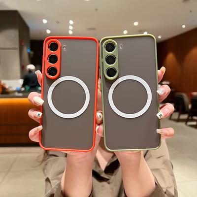 Samsung S23FE Shell  Skin Sensitive Magnetic Suction Mobile Phone Case S24U Magnetic Suction Case Samsung S23U Samsung A14 Shell Suitable