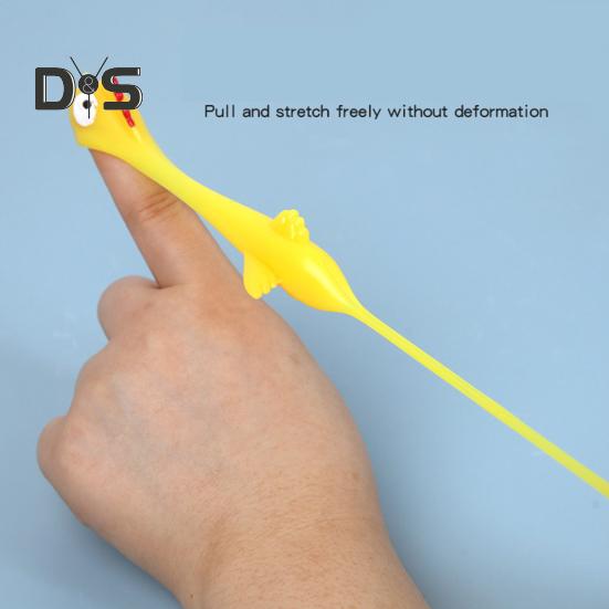 10Pcs Flying Chicken Catapult Rubber Chicken Finger Catapult Stretchy Chicken Shooter for Kids Indoor Outdoor Fun Christmas Party Favors Gift Goodie