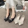 Spring New Xiaoxiangfeng Flats Fairy Pointed Mary Jane Bow Single Shoes