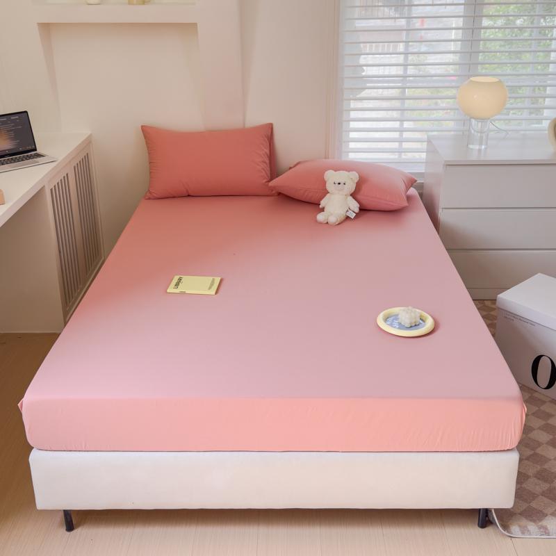 1pc Solid Color Fitted Sheet 100% Cotton Bedsheets Yarn Dyed Bed Cover Breathable Bed Linen sabanas para cama (No Pillowcase)