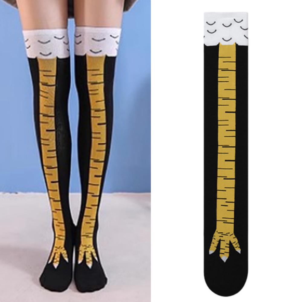 Women's Trendy Ostrich Chicken Feet Over-the-Knee Compression Socks for Spring, Autumn, and Winter