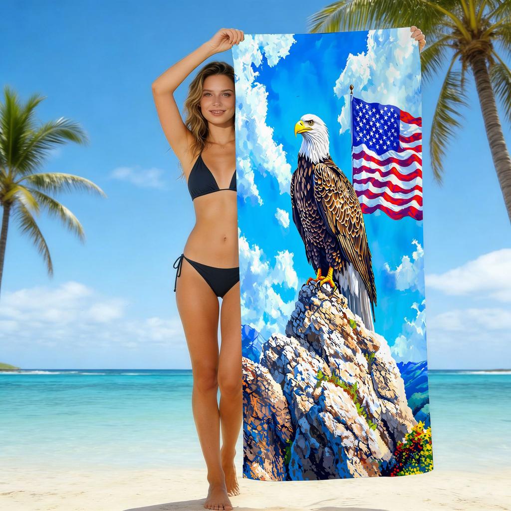Unabhängigkeitstag Adler Strandtuch USA 250 Wochen Mikrofaser Badetuch Wasseraufnahme Schnelltrocknend