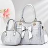 Handbag Bow Mother and Child Bag Snake Pattern Women's Bag Textured Shoulder Crossbody Bag