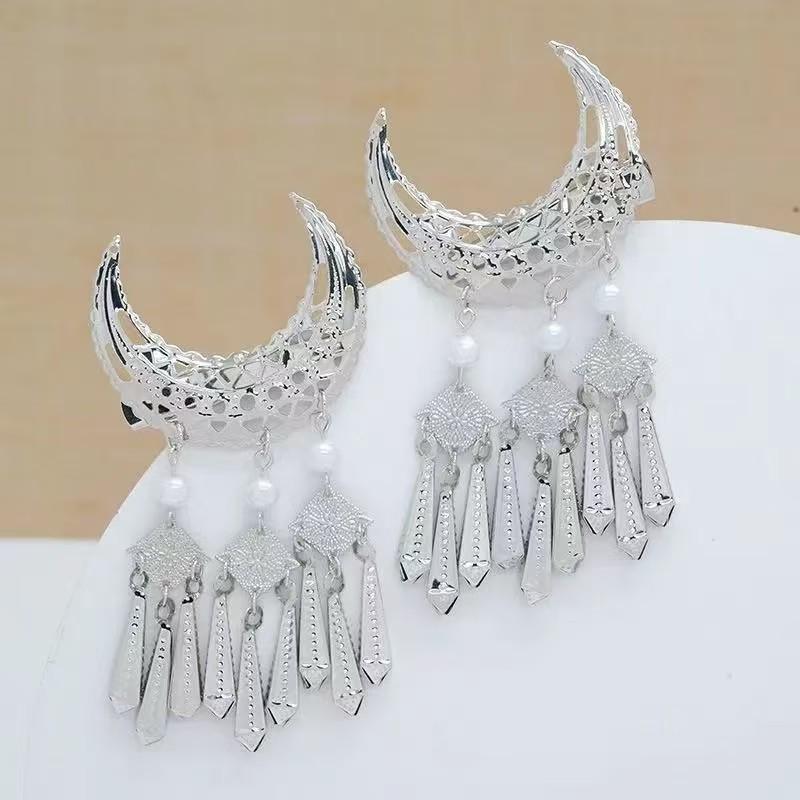 Elegant Ethnic Tassel Hair Clip - Ancient Style Sideburn Accessory for Women
