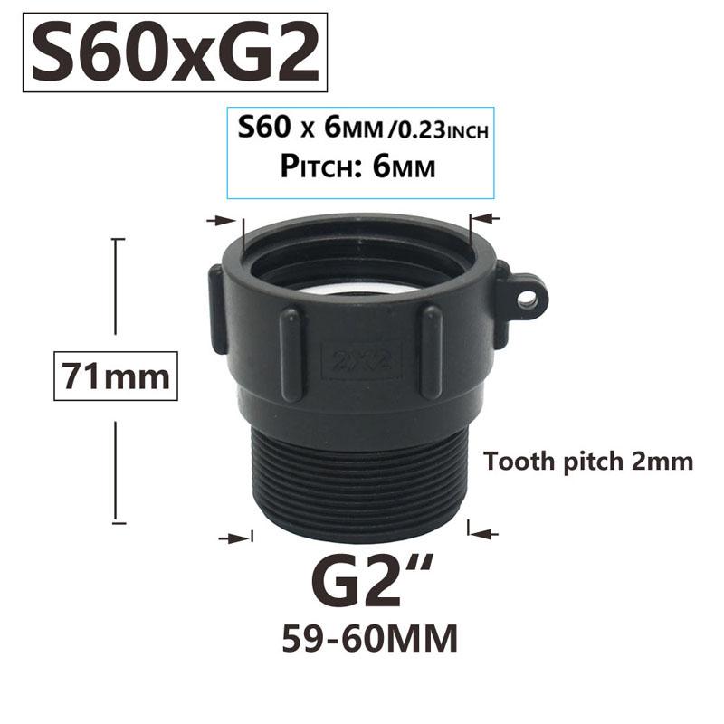IBC Tank Adapter S60 X 1/2" 3/4' 1" 1.5 2" 63/75/80/100mm Thread Connector Ton Barrel Connect 1000 Liter IBC Tank Fitting