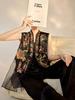 2026 Chinese Style High-End Mulberry Silk Embroidered Frog Button Mesh Retro Women's Vest M6063