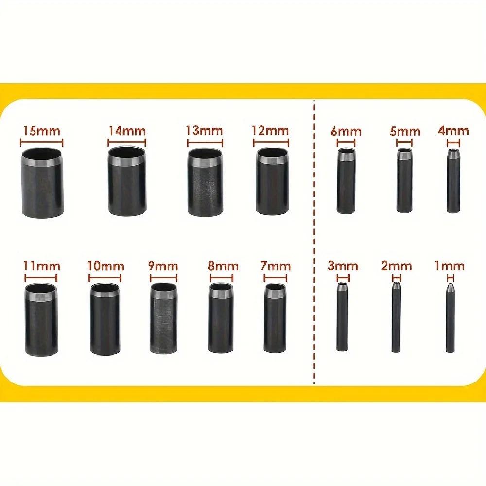 With Storage Case Leather Hole Punch Leather Craft Die Cutter Round Hole Punch Hollow Punch Cutter Tool Set