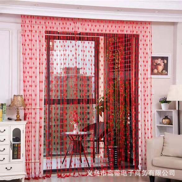 Korean Heart-Shaped Decorative Curtain for Wedding, Living Room, Bedroom, and Bathroom