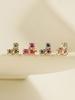 Minimalpiercing 14K Moissanite Diamond Block Heart Piercing Earrings