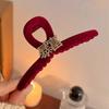 Creative Red Flocking Shark Clip Festive Chinese New Year Hair Grab Fashion Wealth Hair Claw  Girl