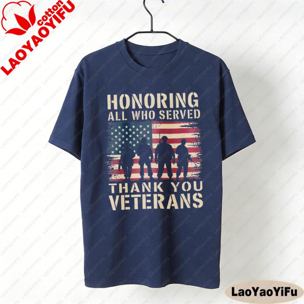 Honoring All Who Served Shirt Memorial Day Tops Veterans Day Gift USA Tops 4th of July Shirt American Flag Women Clothes S