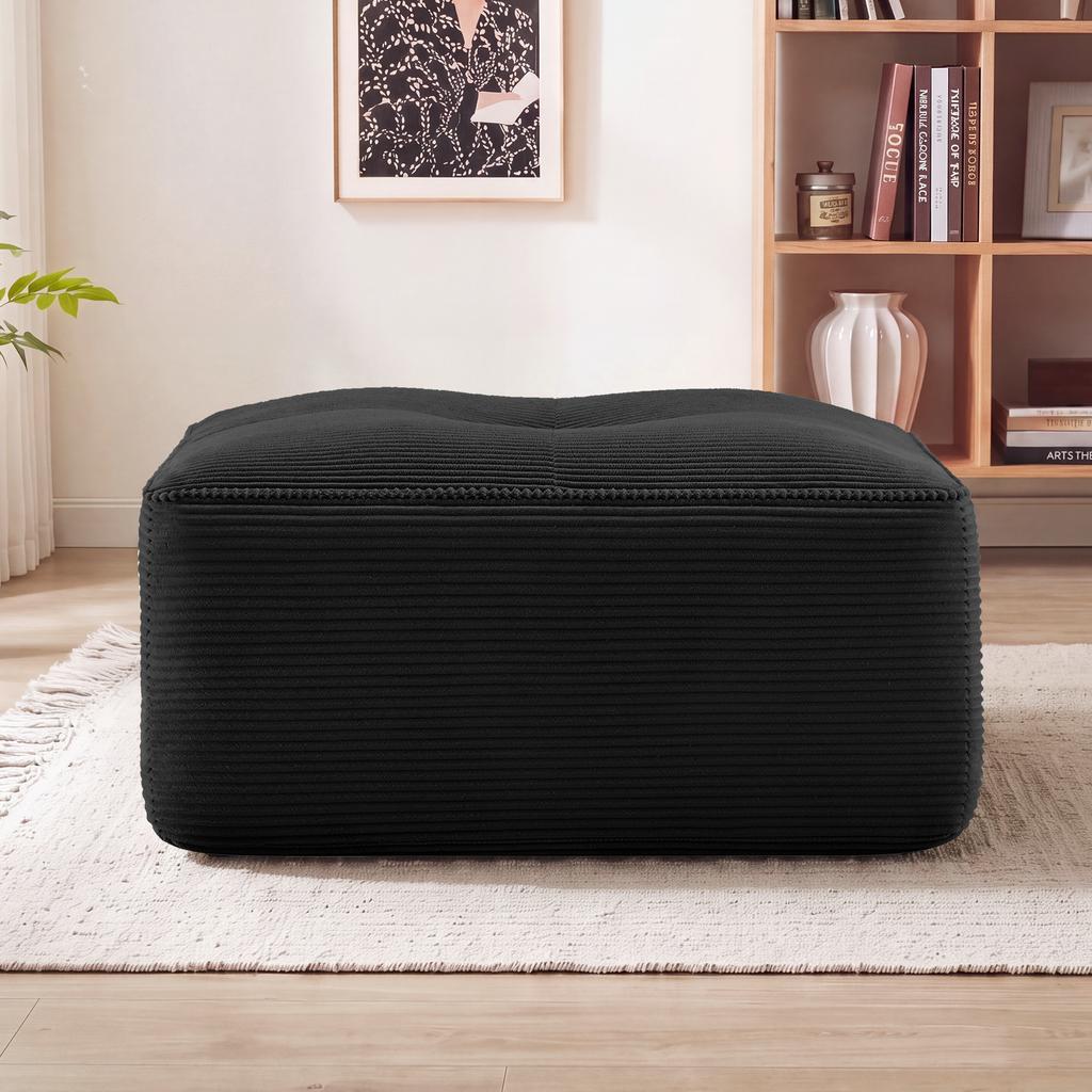 Cordelia Ottoman Corduroy -Black