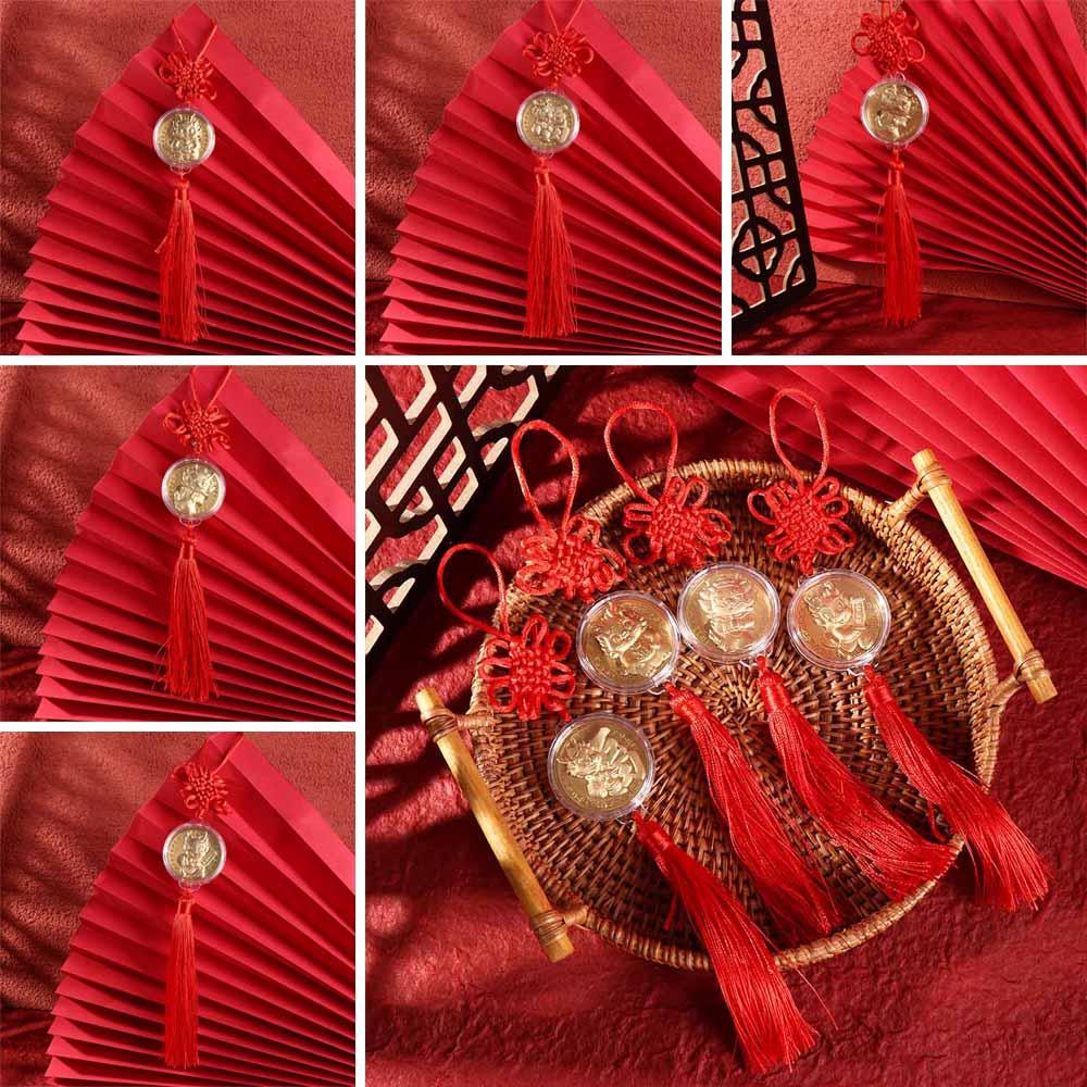 Chinese Knot Zodiac Dragon Pendant Commemorative Coin Chinese Dragon Decoration  New Year