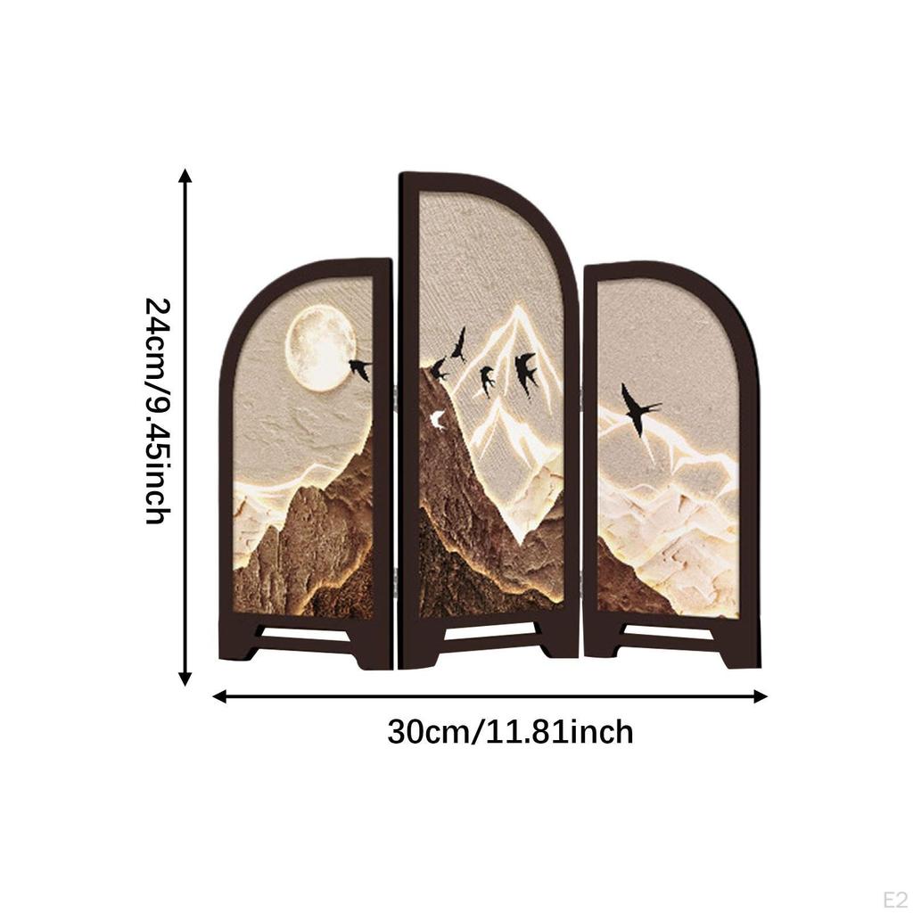 3-delad Mini Dekorativ Rumsavdelare, Traditionell Kinesisk, för Matsal eller Heminredning