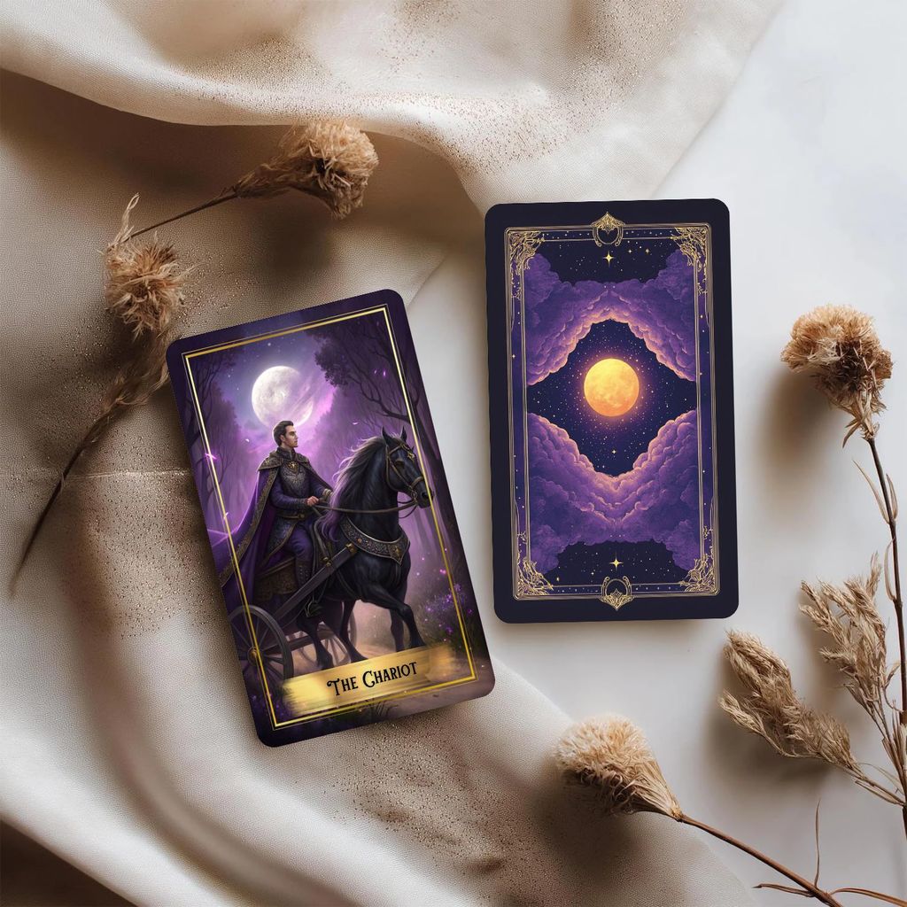 Mazzo di Carte dei Tarocchi Luna Viola Con Luna Viola Magica Per Intrattenimento e Sviluppo delle Abilità
