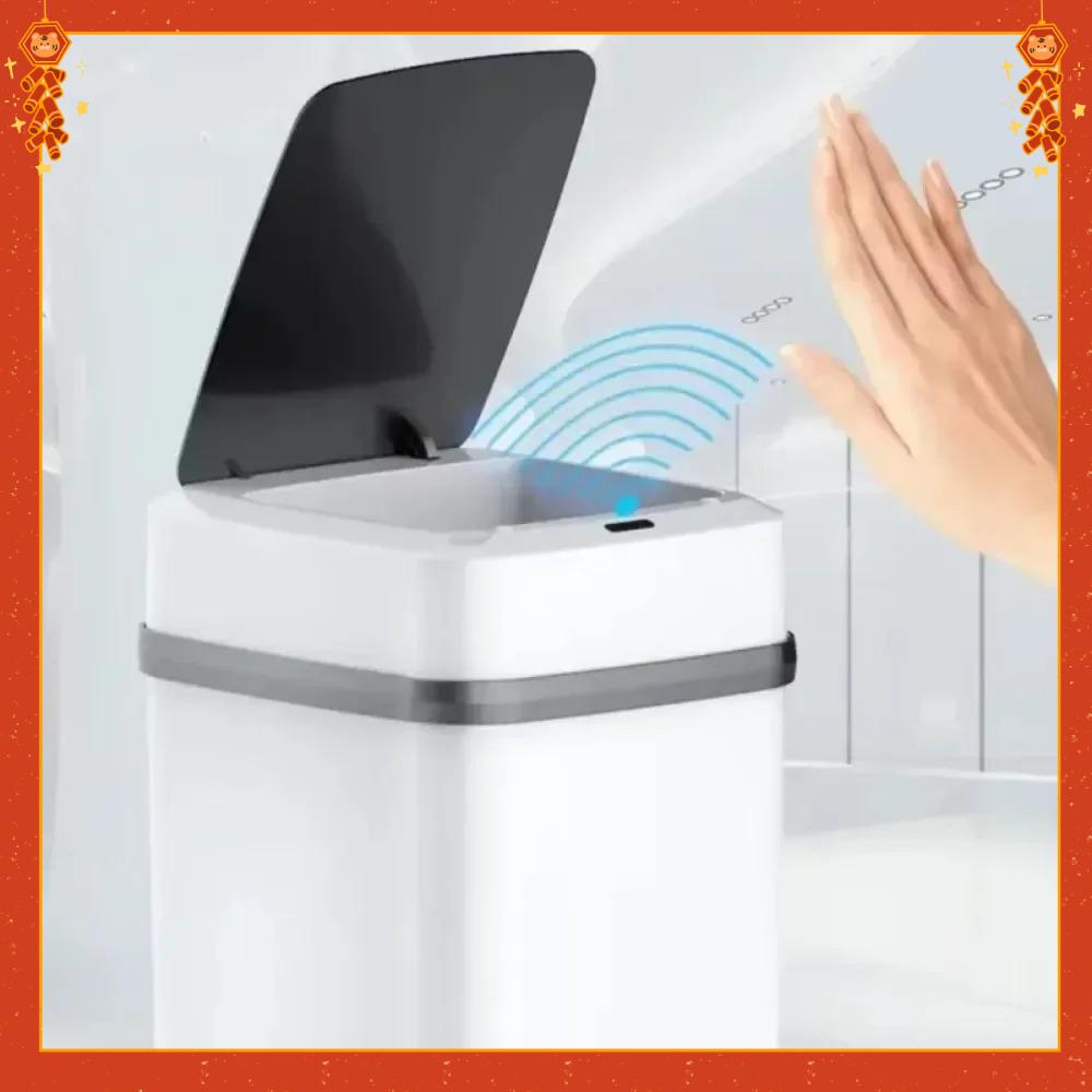 Hot Kitchen Trash Bin 13L Bathroom Touch Trash Can In The Toilet Smart Garbage Bucket Waste Bins Dustbin Smart Trash Can Kitchen