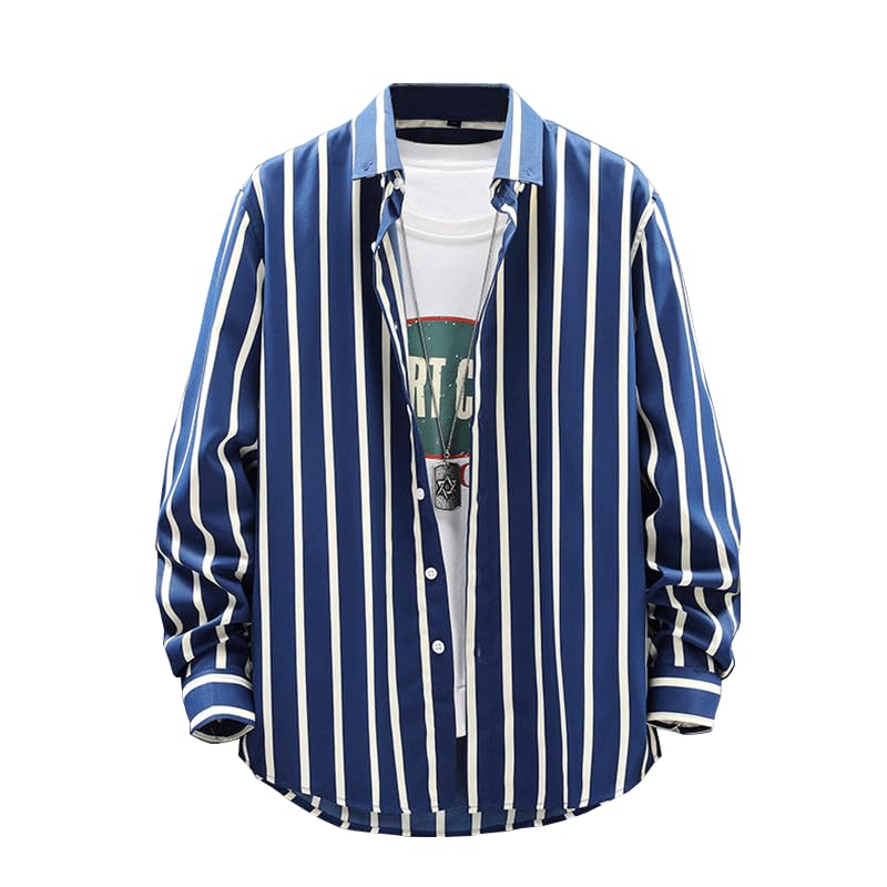 

Liaziong Long Sleeve Thin Dress Striped and Stylish Business Dress Shirt Men s Shirt, Button-Down, Summer, Spring, Fall, Soft, Simple, Blouse, Fitted,