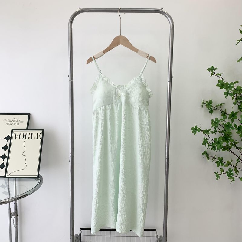 Women's Nightdress with Suspenders Nipple Coverage 2024 Summer New Arrival Sweet Soft National Style Clouds Cotton Padded Cotton Silk Skirt