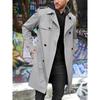 Men's New Solid Color Long-sleeved Windbreaker Men's Lapel Slim Double-breasted Casual Jacket