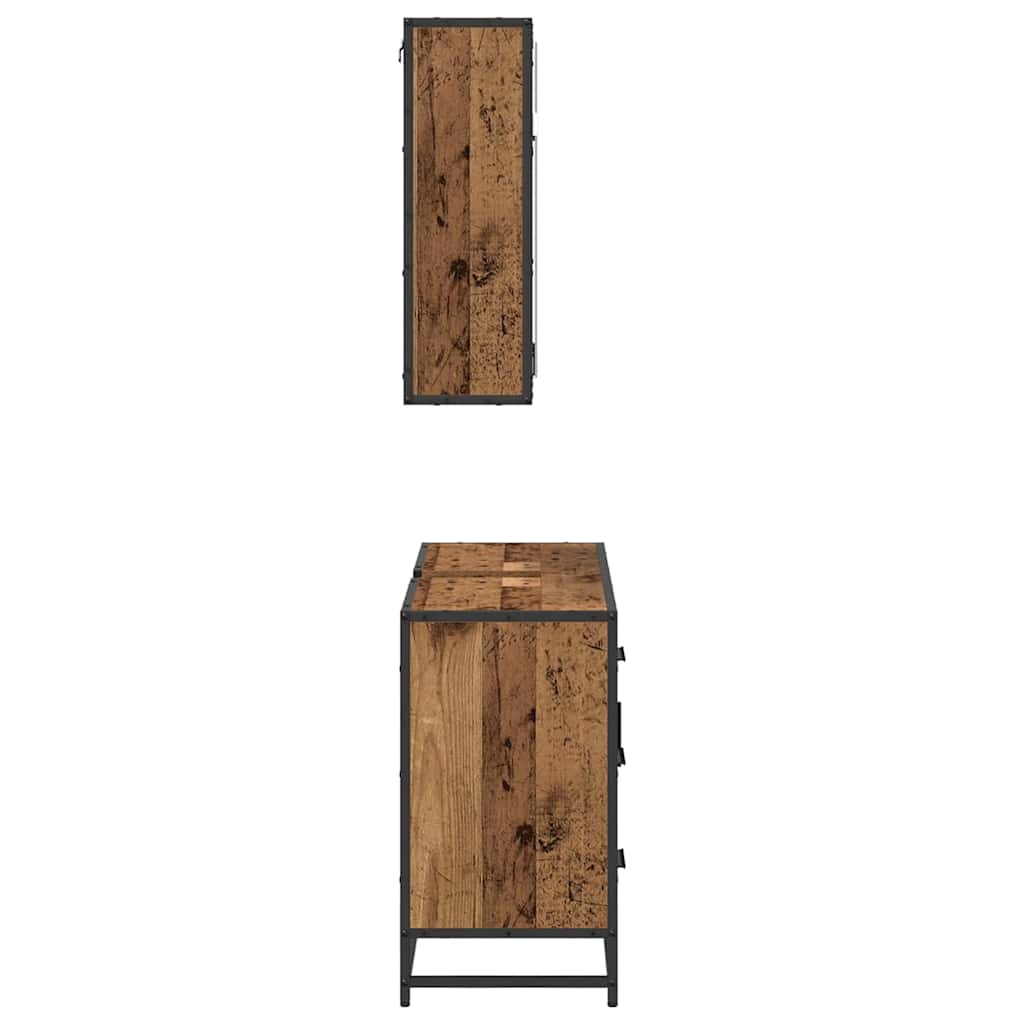 Bathroom Furniture Set with Drawers 2 Pcs Reclaimed Wood Effect Particleboard