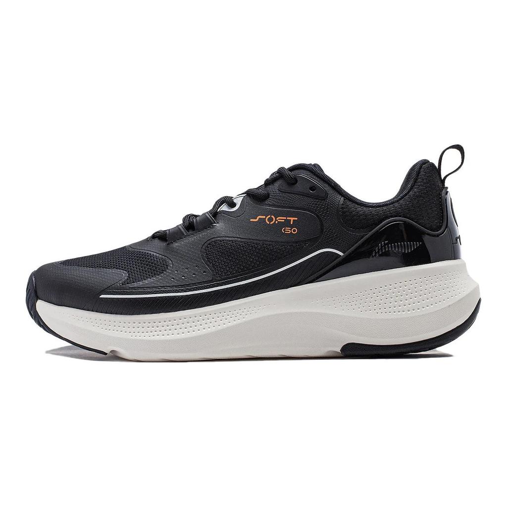 Li Ning Soft Element Prodyšné Boty s Tlustou Podrážkou Pánské Tenisky Černé AGLU011-3