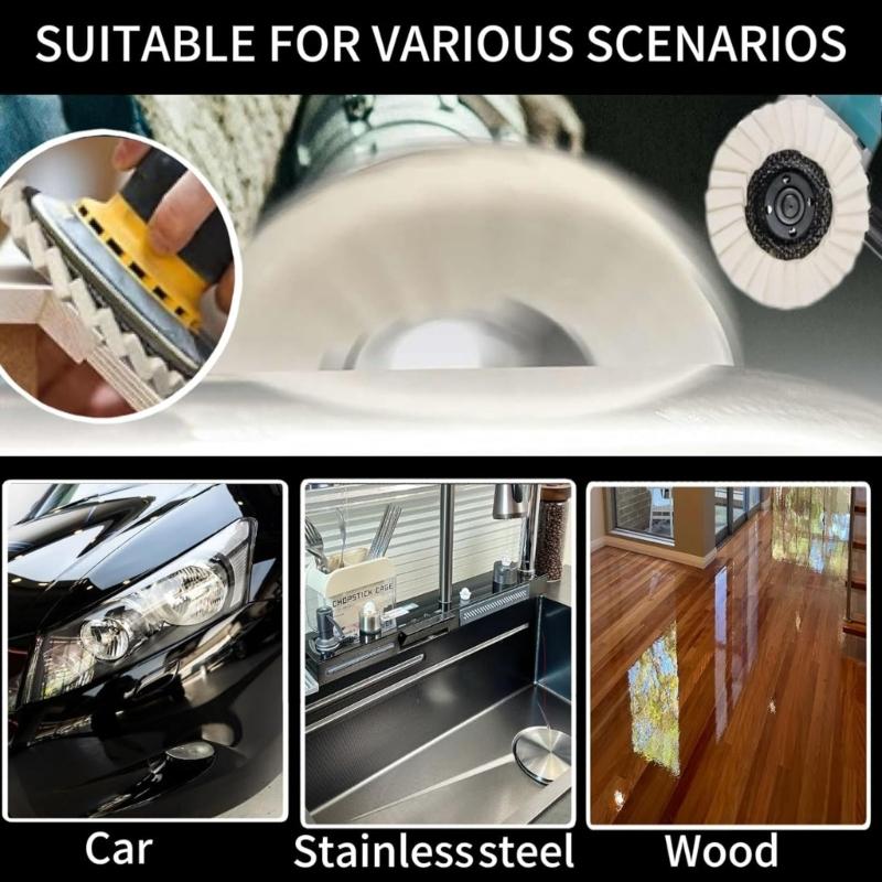 Anti Still Polishing Discs with Enhanced Contact Area 125MM Grinder Attachment Polishing Disc set for Oxidation Removal